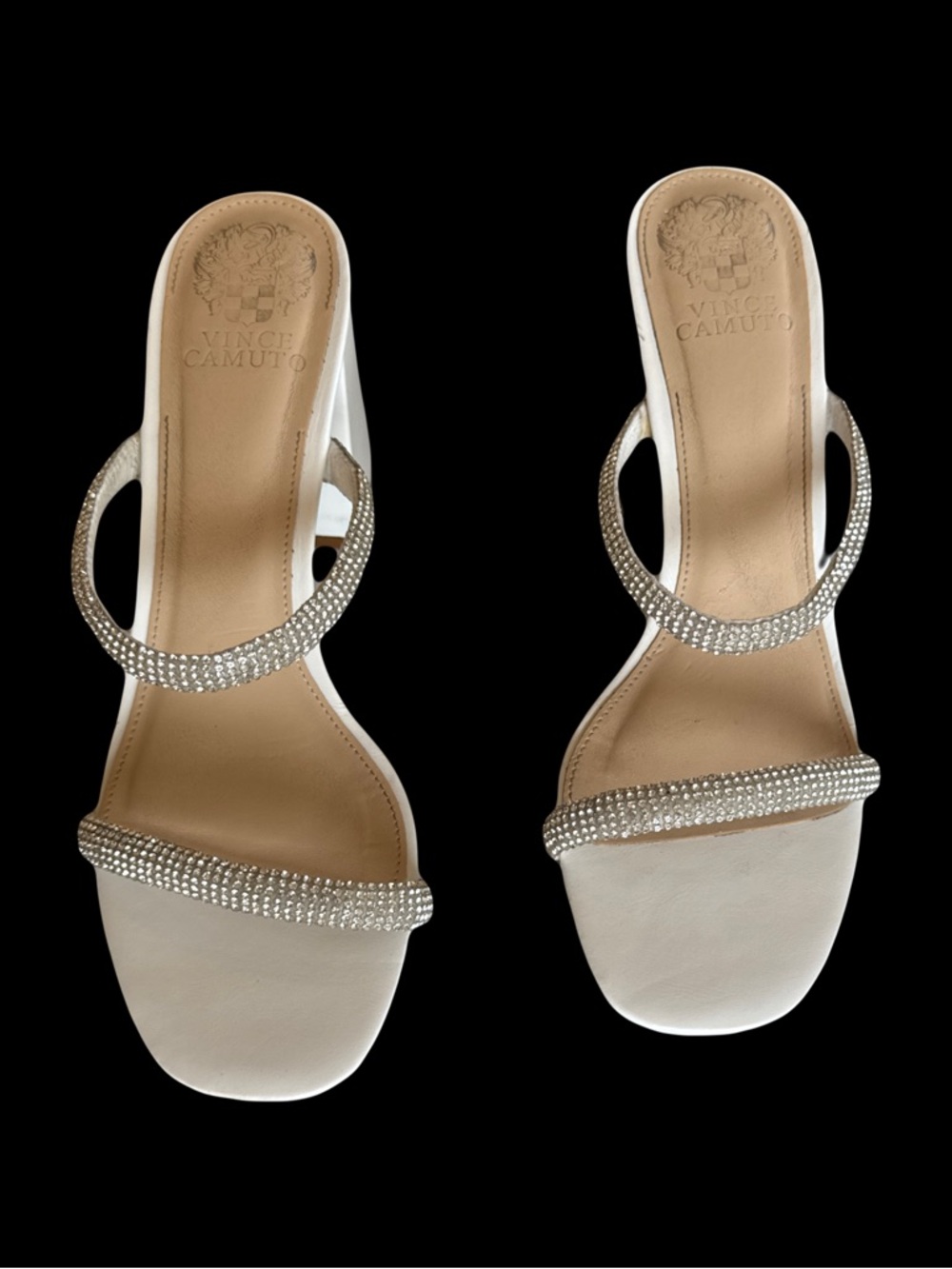 Vince Camuto Crystal-Trim Slide Sandals 8